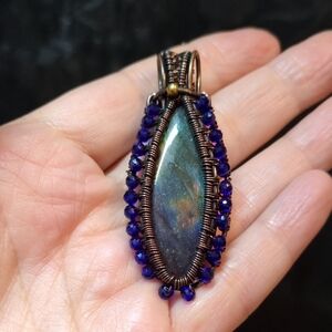Elegant Copper and Blue Stone Pendant